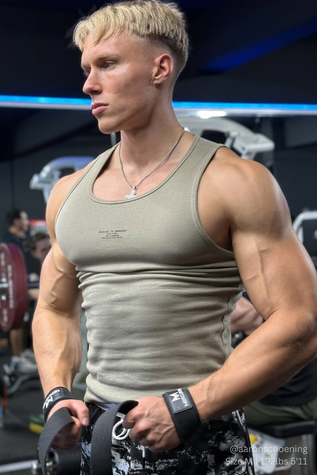 Ribbed Muscle Tank Top - Khaki