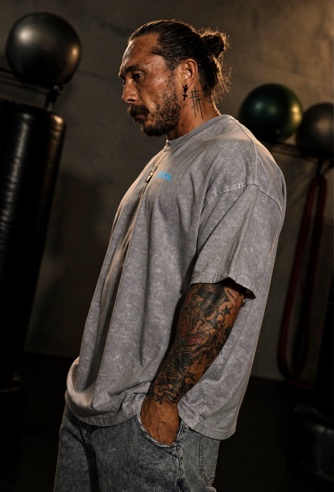 Acid Washed Oversized T-Shirt - Storm Gray