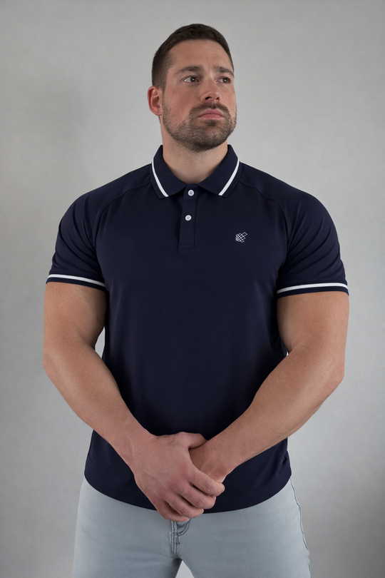 Banded Muscle-Fit Polo T-Shirt - Navy