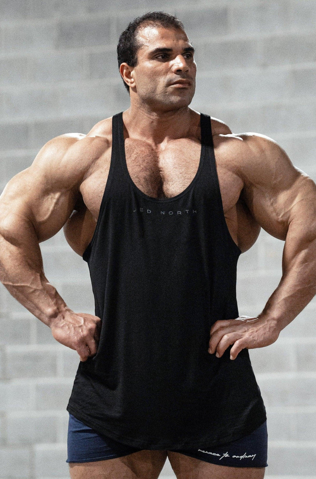 Classic Bodybuilding Racerback Stringer - Premium Black - Jed North