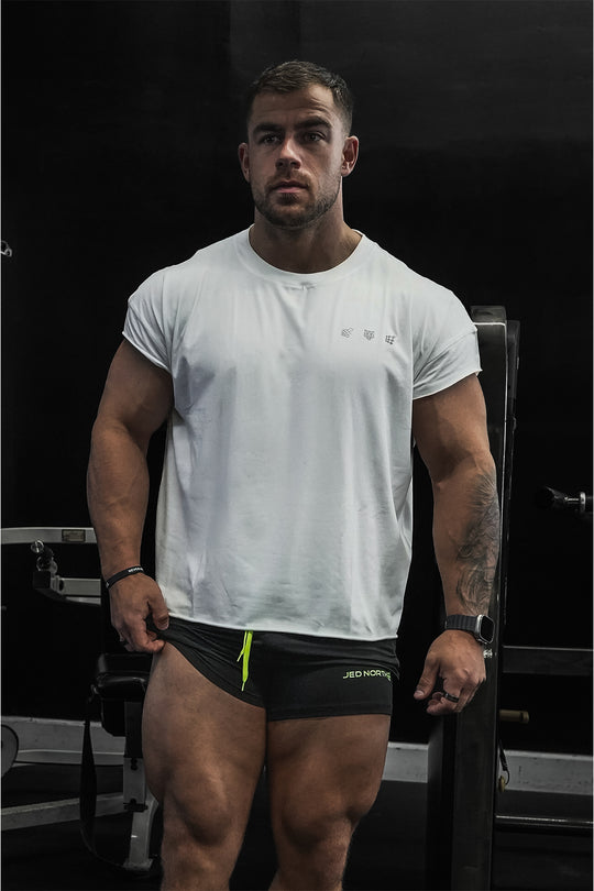 Oversized Raw-Cut Cropped Tee - White