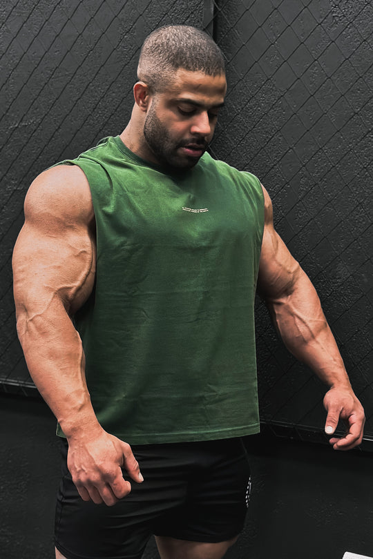 Box Cut Muscle Tee - Forest Green