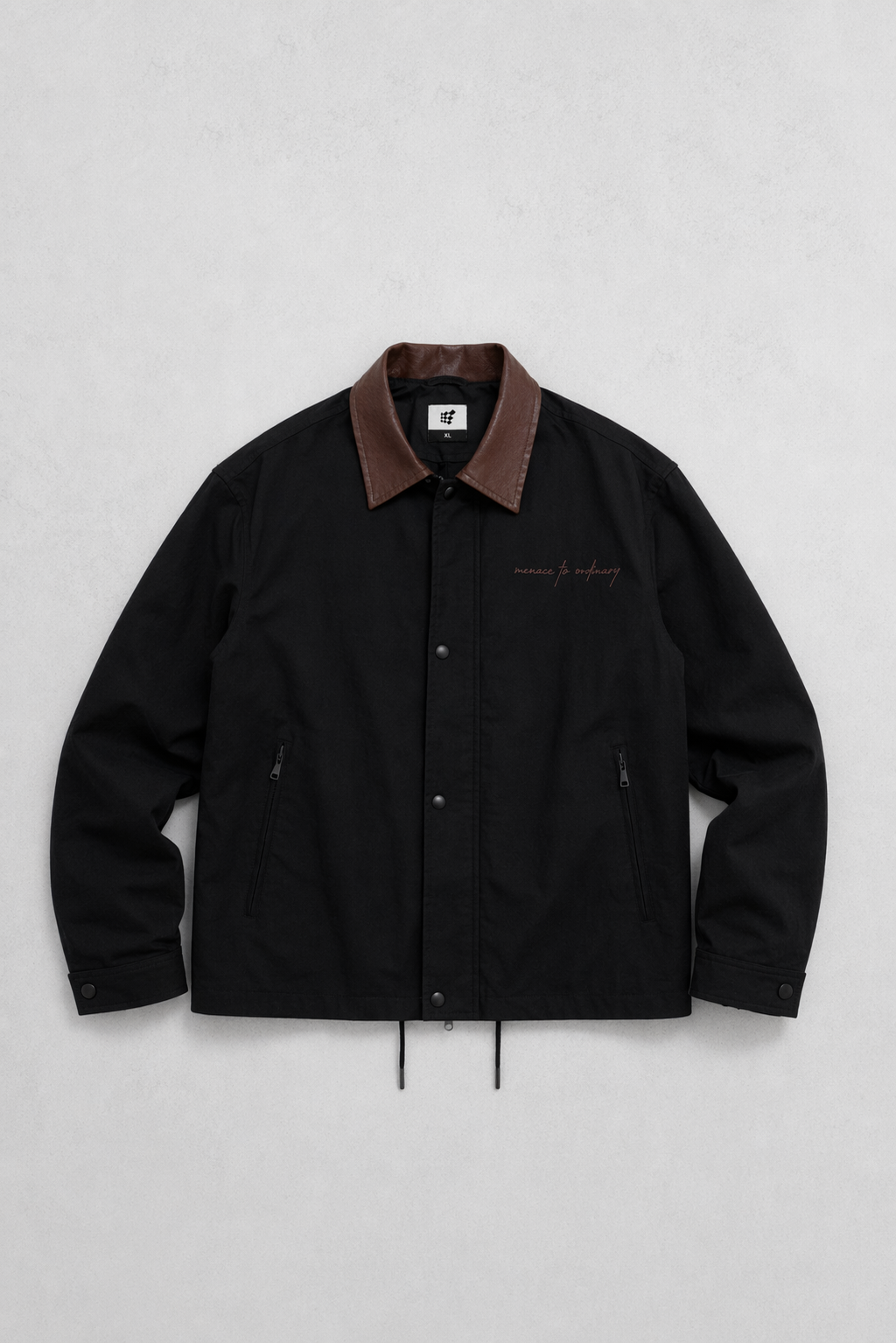 Retro Oversized Canvas Jacket - Black