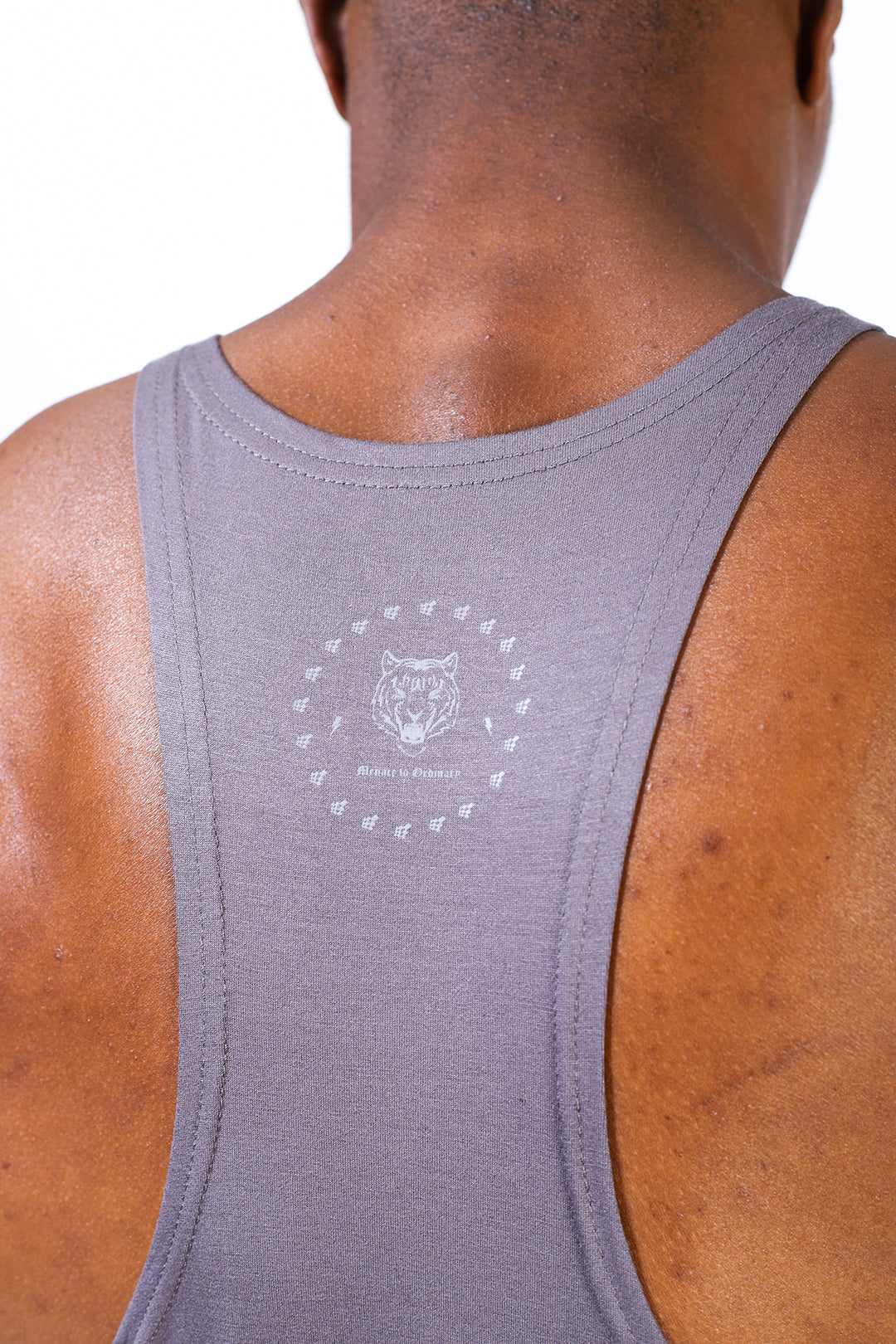 Classic Bodybuilding Racerback Stringer - Quote Gray