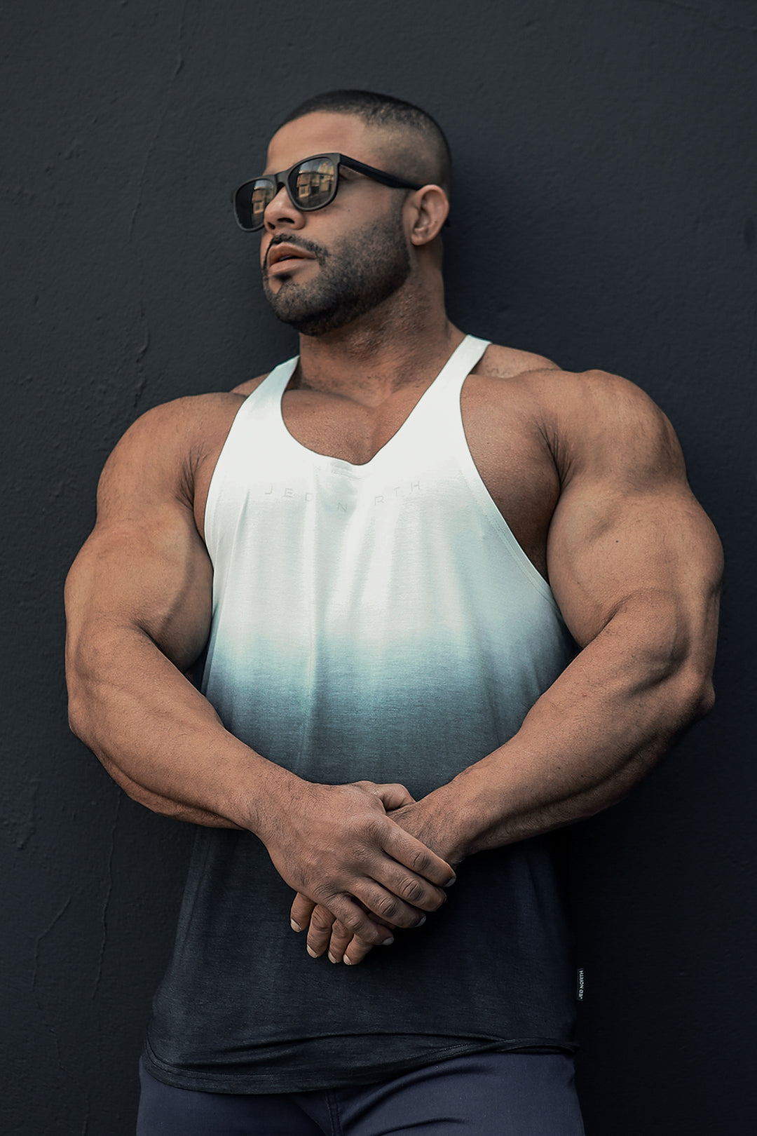 Classic Bodybuilding Racerback Stringer - Black Ombre