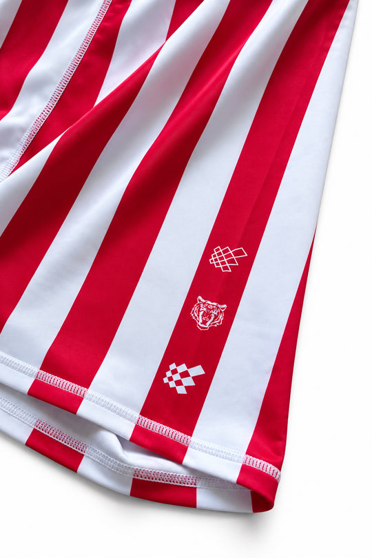 Retro Bodybuilding Shorts - Red & White
