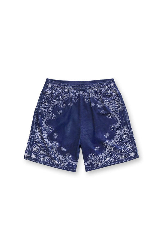 Jersey Mesh 7.5" Gym Shorts - Navy Paisley