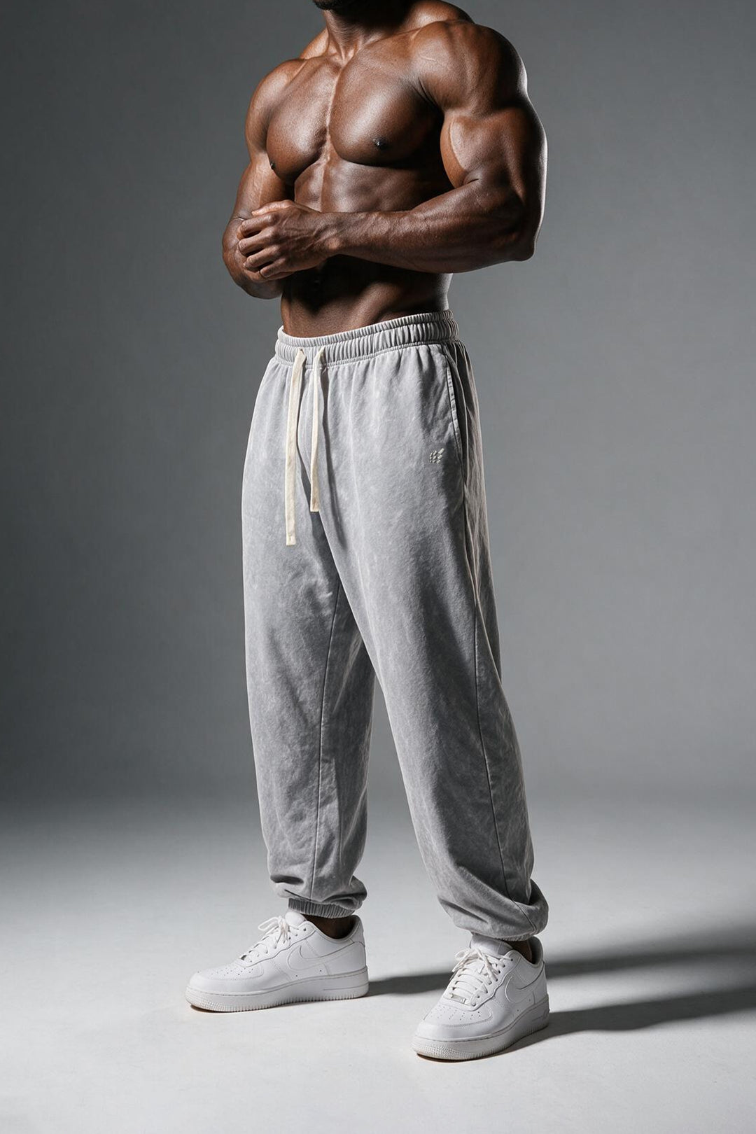 Loose Fit Comfort Joggers - Washed Gray