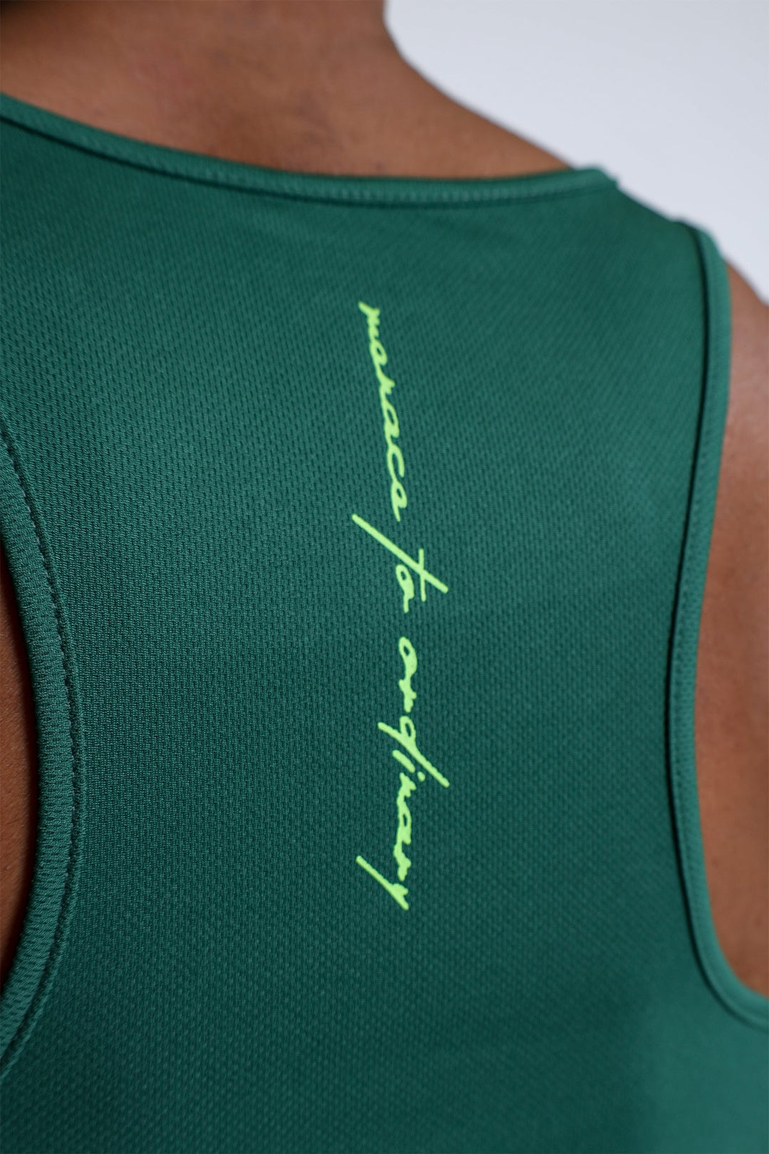 Fast-Dry Bodybuilding Workout Stringer - Green w/ Neon Logo