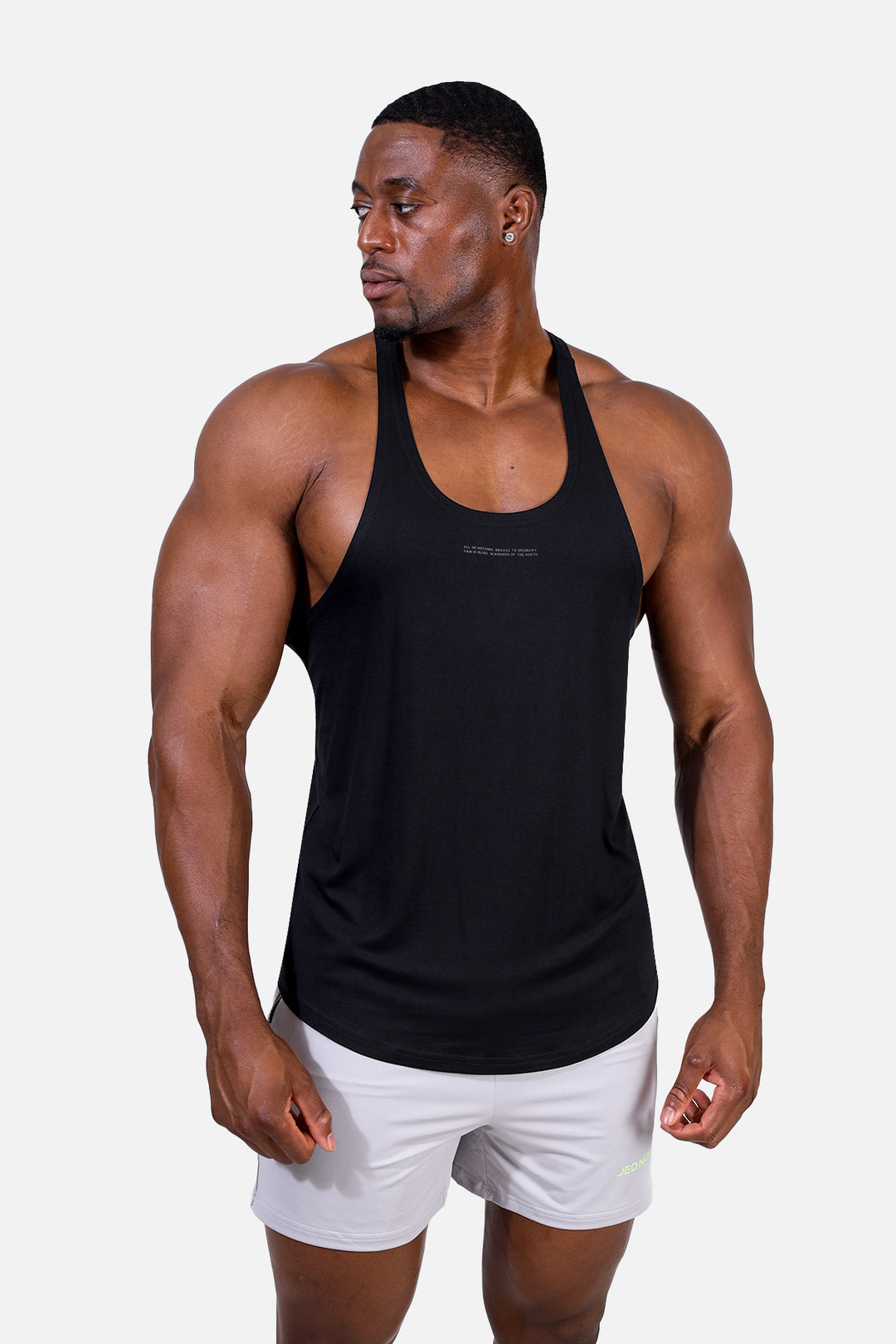 Classic Bodybuilding Racerback Stringer - Quote Black