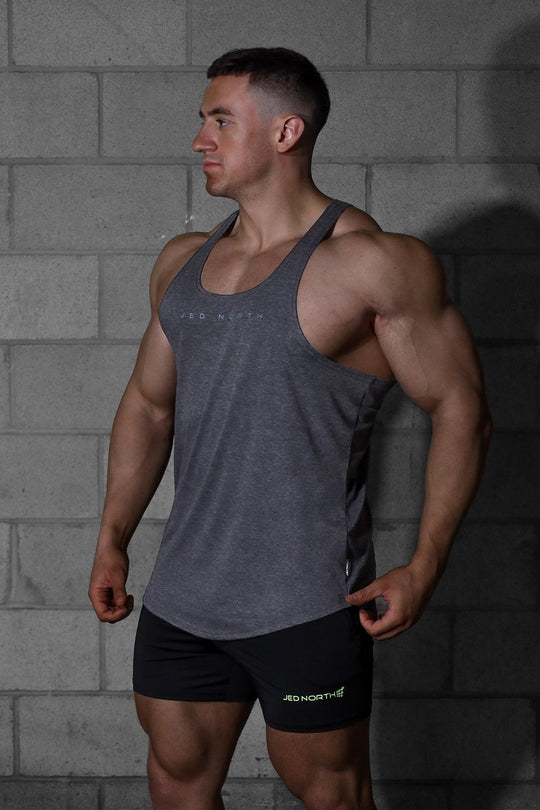 Classic Bodybuilding Racerback Stringer - Heather Gray