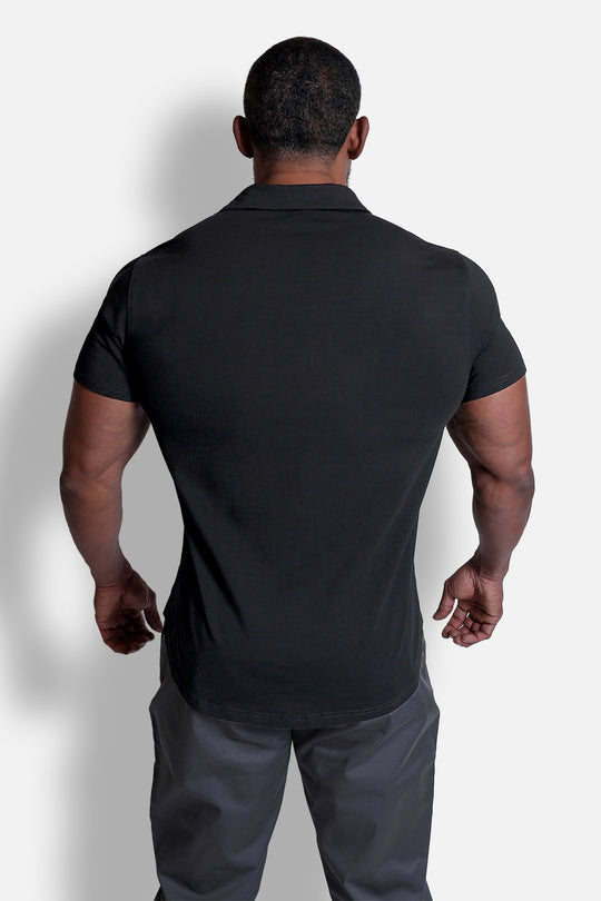 Button-up Muscle T-Shirt - Onyx Black