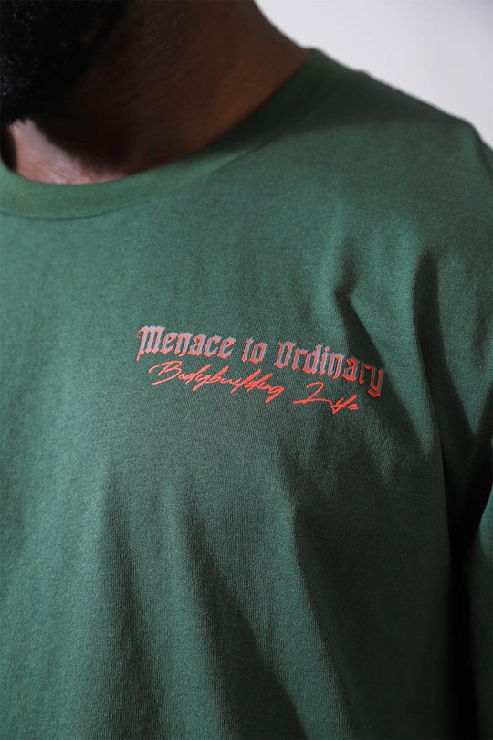 Retro Gym Long Sleeve T-Shirt - Dark Green - Jed North