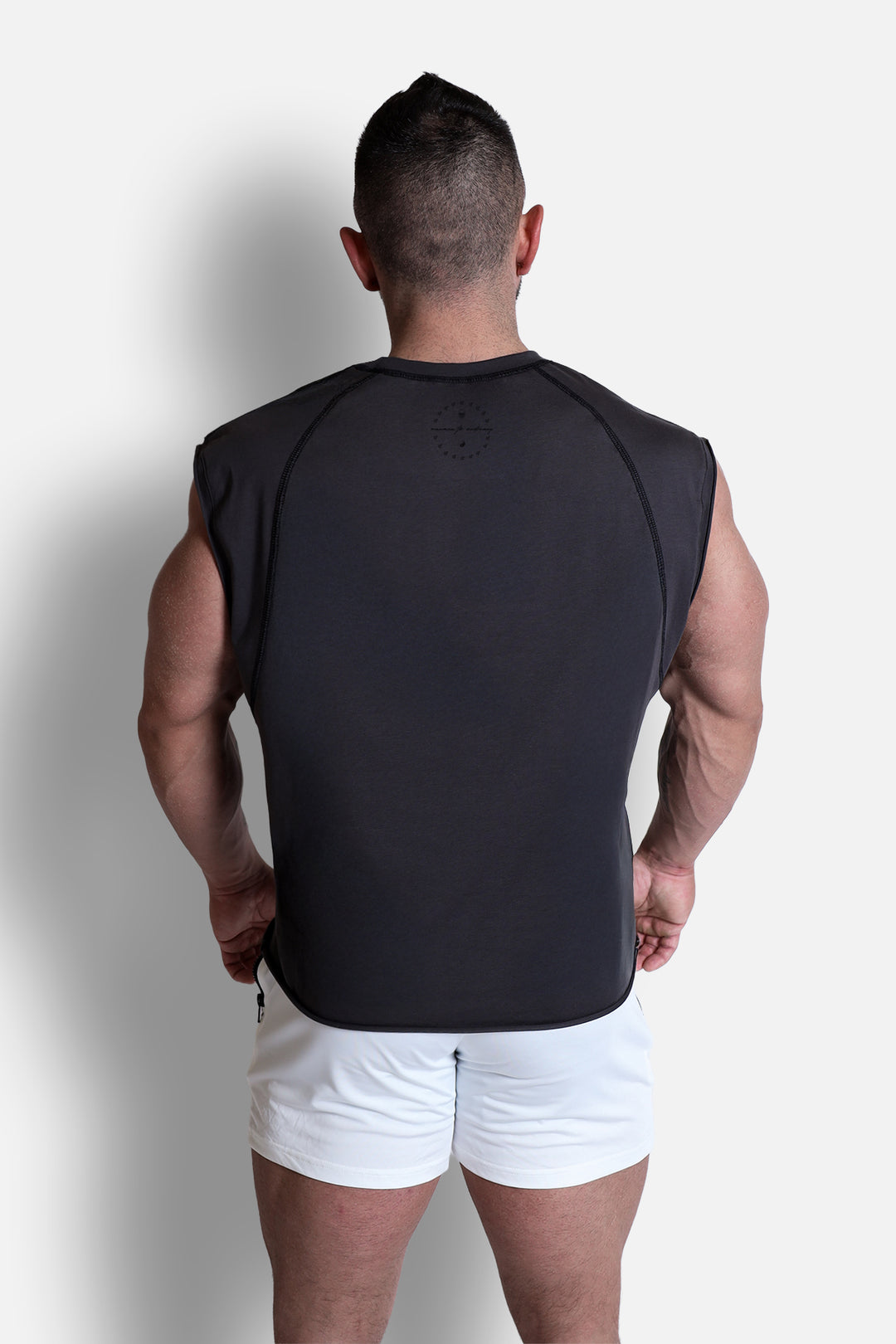 Raglan Sleeveless Tank Top - Dark Gray