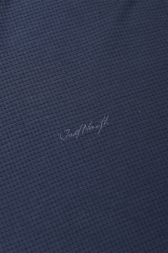 Waffle Henley T-Shirt - Dusty Blue