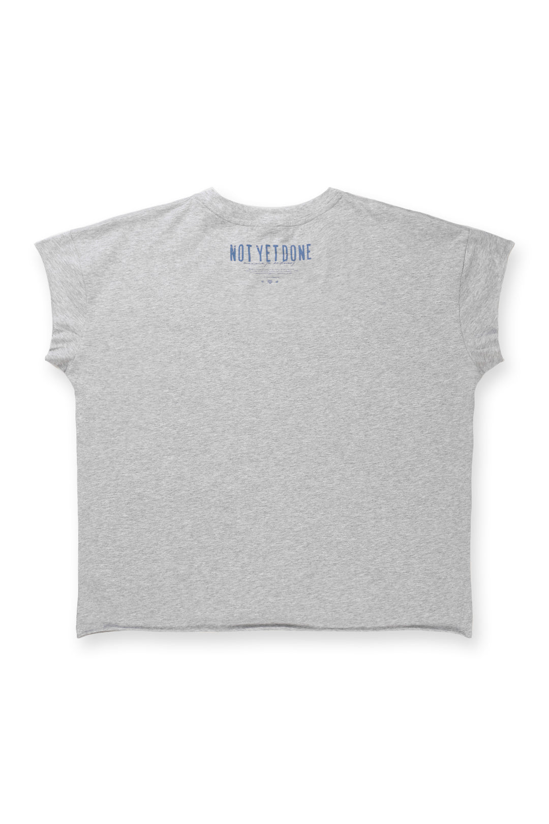 Oversized Raw-Cut Cropped Tee - Heather Gray