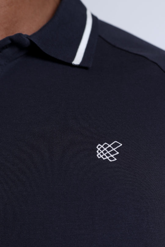 Banded Muscle-Fit Polo T-Shirt - Navy