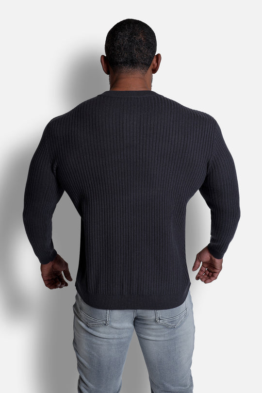 Classic Henley Sweater  - Dark Gray