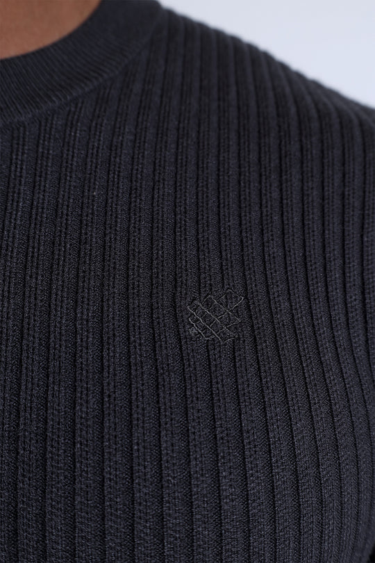 Classic Henley Sweater  - Dark Gray