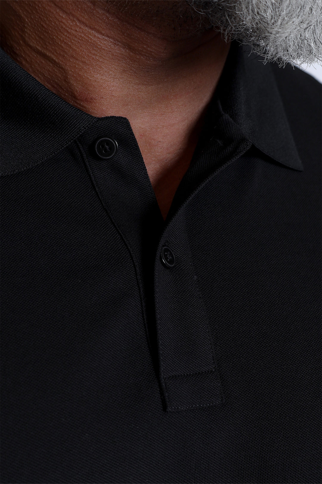 Polo Button-Up Longsleeve - Black