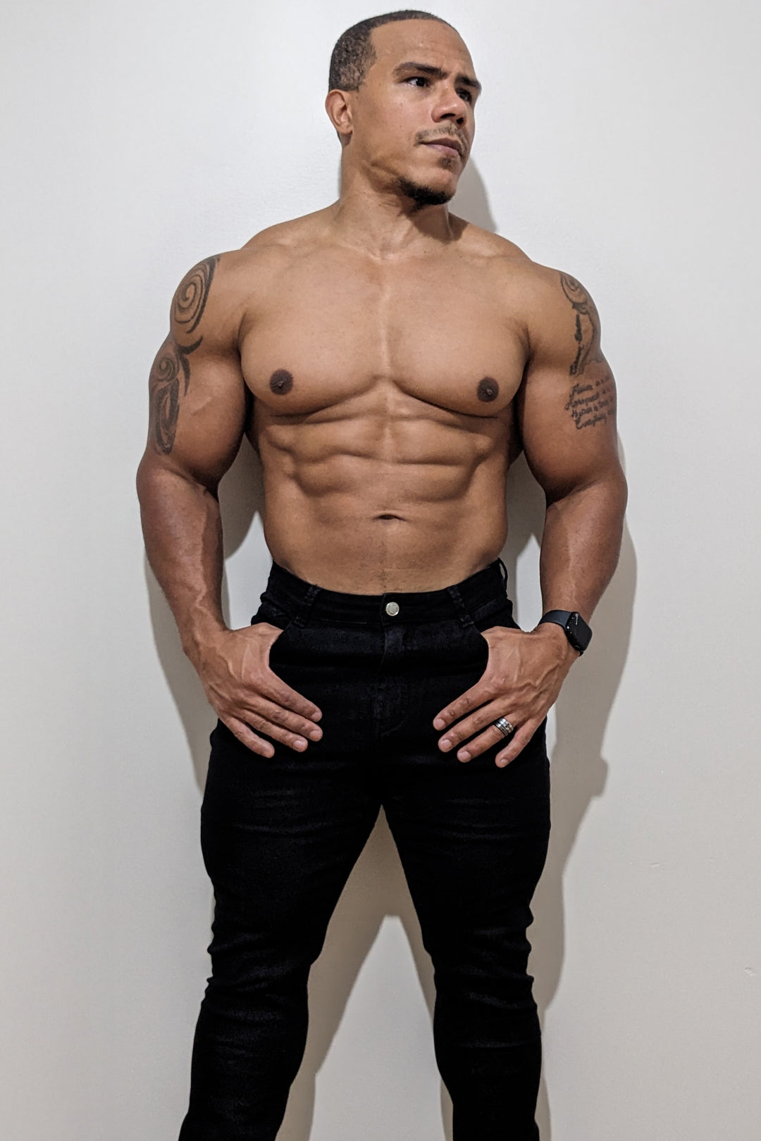 Men's Fitted Stretchy Pants - Black