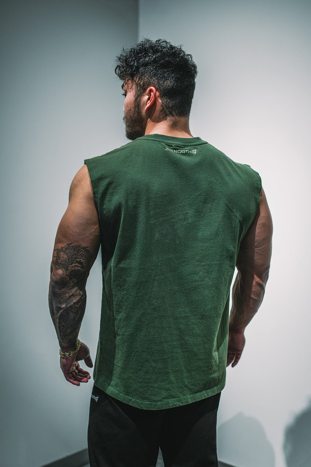 Retro Oversized Muscle Tee - Forest Green
