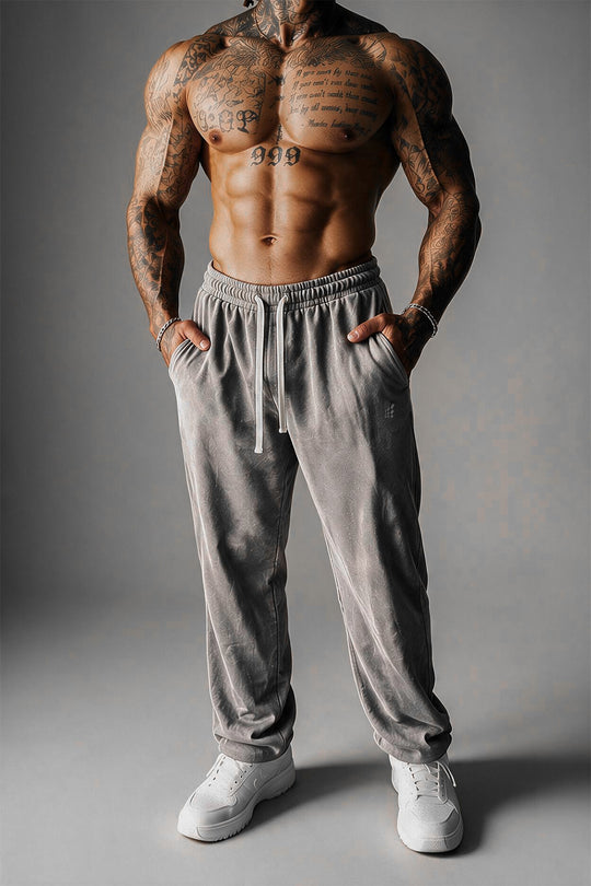 Loose Fit Comfort Joggers - Washed Gray