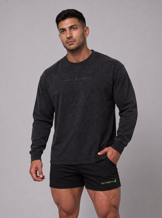 Vintage Wash Long Sleeve T-Shirt - Black