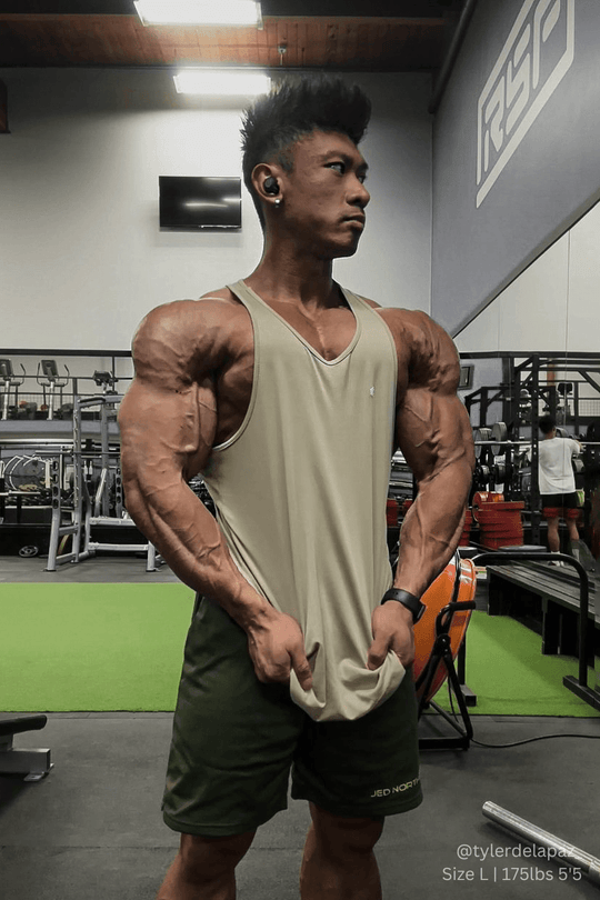 Fast-Dry Bodybuilding Workout Stringer - Khaki