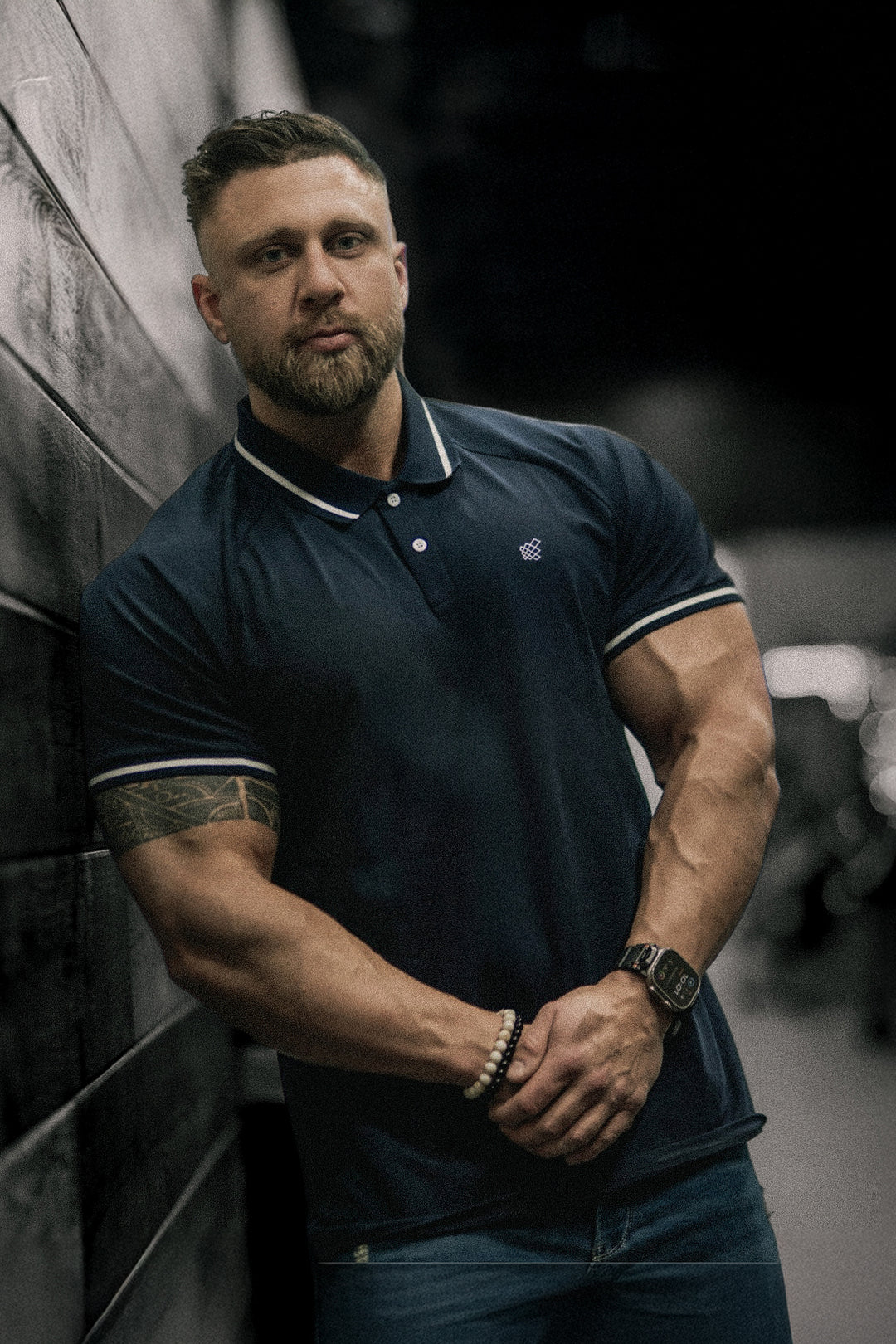 Banded Muscle-Fit Polo T-Shirt - Navy